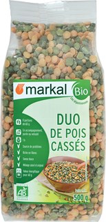 Markal Duo de pois casses (verts et jaunes) bio 500g - 1382